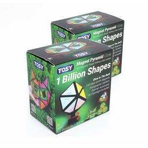 Set Of 2: Magnet Pyramid Glow Fidget Cube - 1 Transforms into 1 Billion Shapes!